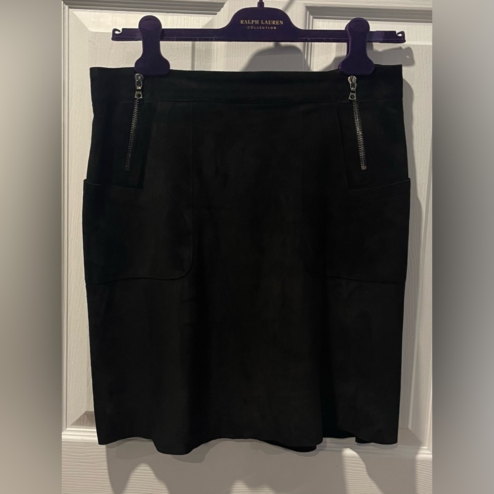 Judith & Charles 100% suede Black Women's short Skirt zipper size 8